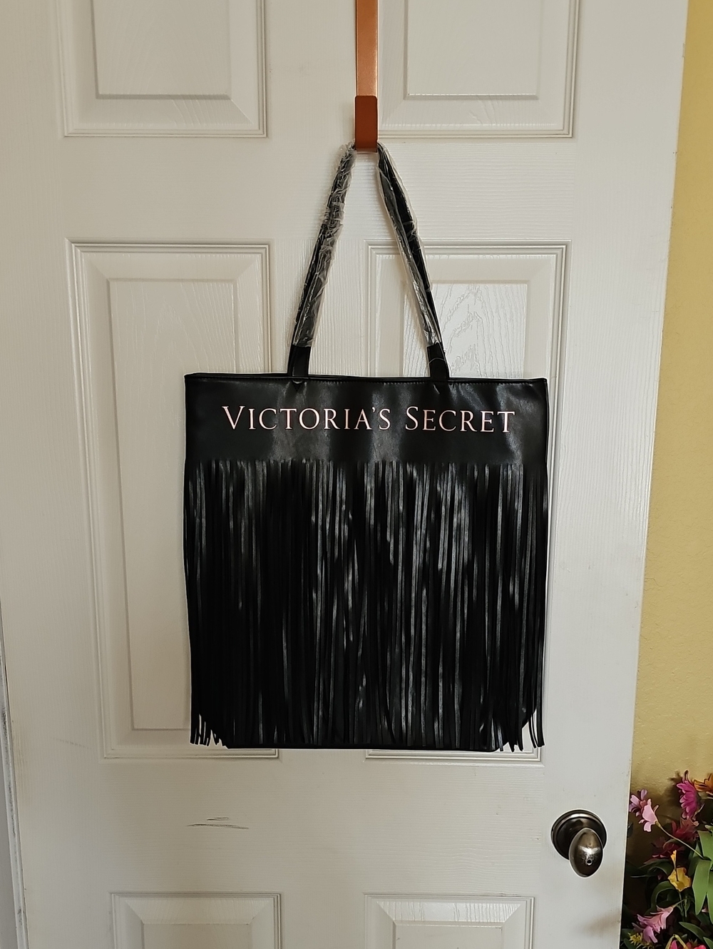 Victoria's Secret Black Fringe Tote Bag